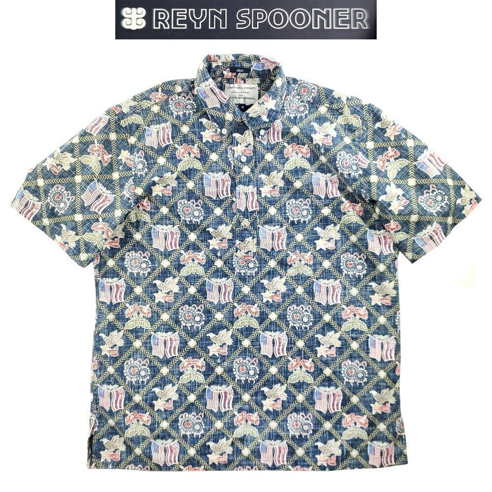 Reyn Spooner Dietrich Varez Flags American Hawaiian Shirt Summer 2020 Medium NWT